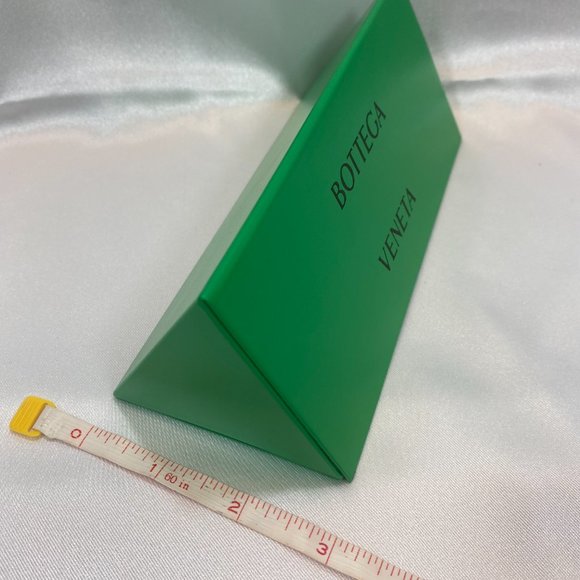 Bottega Veneta Sunglasses Case,Green Leather Triangle Clamshell Case,Green Cloth - Picture 8 of 11